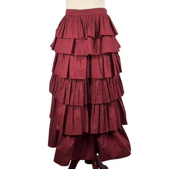 English Factory Burgundy Maxi Skirt - Picture 5 of 10